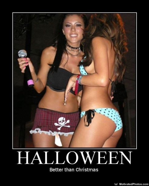 Halloween half naked girls